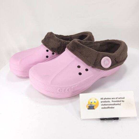 CROCS Light Pink and Dark Brown Women's Loafers - Picture 1 of 9